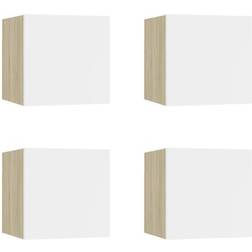 vidaXL 804498 White/Sonoma Oak Wall Cabinet 30.5x30cm 4pcs