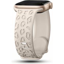 Shein 1pc Fashionable Leopard Carved Watch Band, Waterproof Cheetah Sport Strap With 38/40/41/42/44/45/49