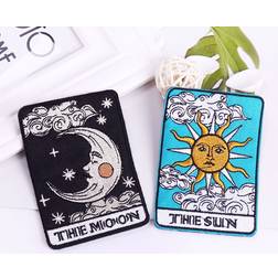 Shein Moon & Sun Embroidery Iron On Patch 2pcs