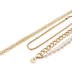 Egirl Twist Chain Leg Anklet - Gold/Pearls