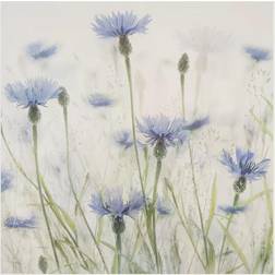 Klebefieber Cornflowers And Grasses In The Field White Decoración de Pared 30x30cm