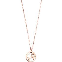 Xenox World Globe Necklace - Rose Gold