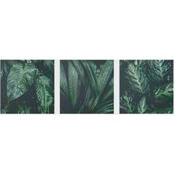 Klebefieber Leaves in The Rain Green Décoration Murale 30x30cm 3pcs