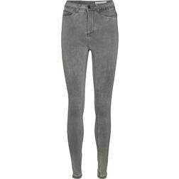 Noisy May Callie High Waist Skinny Fit - Light Gray Denim