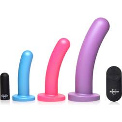 XR Brands Triple Peg 28x Vibrating Silicone Dildo Set