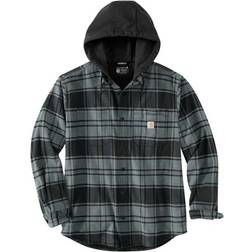 Carhartt Men's Flannel Fleece Lined Hooded Shirt Jacket - Elm