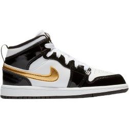 Nike Air Jordan 1 Mid SE PS - Black/White/Metallic Gold