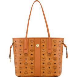 MCM Liz Small Reversible Visetos Shopper - Cognac