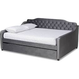 Baxton Studio Freda Grey Sofa 88.4" 3 Seater