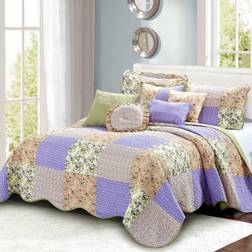 Serenta Patchwork Bedspread Pink (118x106)