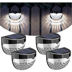 QASIMOF Solar Fence Lights,Garden Lights Outdoor,Decorative Lights Wall Flush Light 9cm 4pcs
