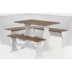 Buylateral Washington Nook White/Dark Walnut Dining Set 27.5x43.2"