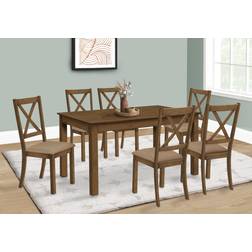 Monarch Specialties Transitional Walnut Dining Table 35.5x59"