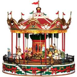 Lemax Santa Carousel Red Christmas Village 10.5"