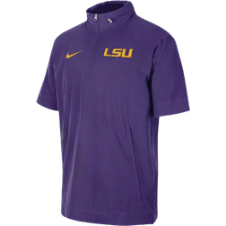 Nike Men's LSU Tigers Coaches Quarter-Zip Short Sleeve Jacket