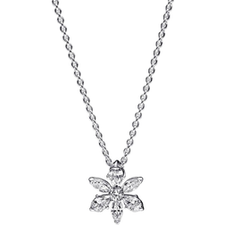 Pandora Sparkling Herbarium Cluster Pendant Necklace - Silver/Transparent