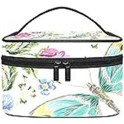 Butterfly Floral Travel Makeup Bag 22.5x15x13.8cm