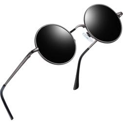 Joopin Retro Hippie Steampunk Sunglasses Polarized Grey/Black