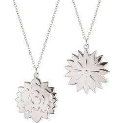 Georg Jensen Ice Dianthus & Rosette 2020 Silver Juletræspynt 3.9cm 2stk