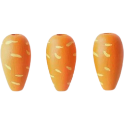 Carrot Colors Red Valentine Wooden Beads 10pcs
