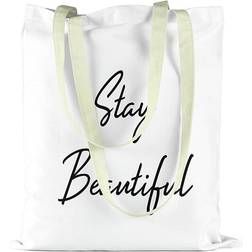 Bonamaison Printed Shopping Bag - White