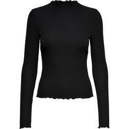 Only Emma Rib Top - Black