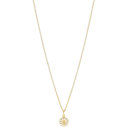 Lund Copenhagen Daisy Pendant Necklace - Gold/White