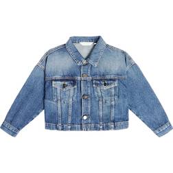 Palm Angels Kids Cropped Denim Jacket - Blue Rose Qu