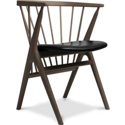 Sibast Furniture No 8 Dining Dark Oiled Oak Black Leather Kitchen Chair