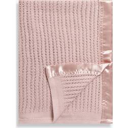 John Lewis Baby Organic Cotton Cellular Pram Blanket, 90 x 70cm, Plaster Pink