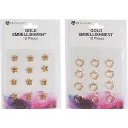 Art Studio 12 Pack of Gold Embellishments Gold