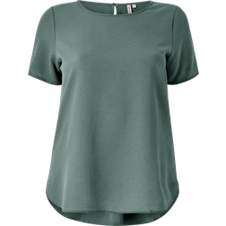 Only Carmakoma Carvika Short Sleeve Top - Green/Balsam Green
