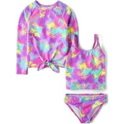 The Children's Place Kid's Tie Dye Palm Tree Swimsuit 3-pack - Neon Sweet Lime (3044700_3267)