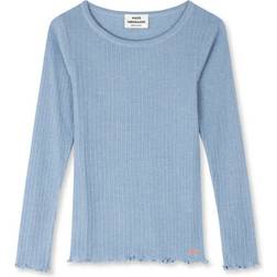 Mads Nørgaard Pointella Troja Tee LS - Powder Blue Melange