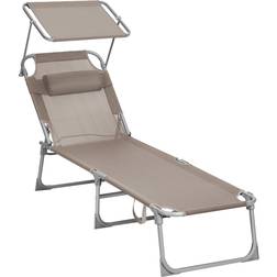 Songmics Reclining Sun Chair With Headrest Taupe