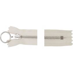 YKK Dragkedja 25 cm Vit M Ring