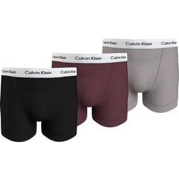 Calvin Klein Cotton Stretch Mid Rise Trunks 3-pack - Black/Red/Cream