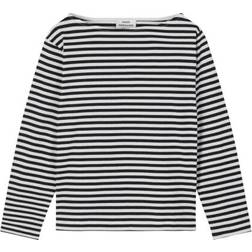 Mads Nørgaard Soft Single Silke Tee - Black/Snow White