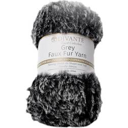 Divante Faux Fur Fluffy Yarn Grey