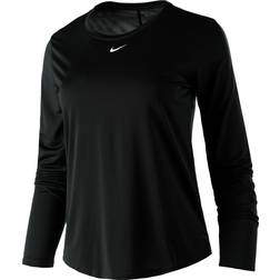Nike Dri-Fit One Long Sleeve Top - Black/White