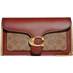 Coach Tabby Chain Clutch In Signature Canvas - Brass/Tan/Rust