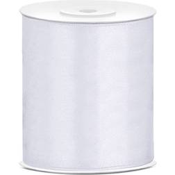 Satin Band White 100mm 25m