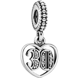 Pandora 30th Celebration Dangle Charm - Silver/Transparent