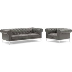 modway Idyll Grey Sofa 84" 2 Seater
