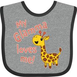 Inktastic My Glamma Loves Me- Cute Giraffe Baby Bib