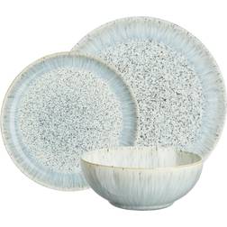Denby Halo Speckle 12 Coupe Dinner Set 12pcs