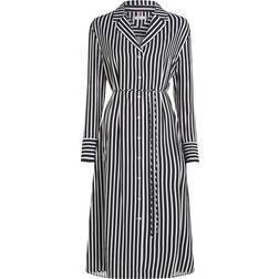 Tommy Hilfiger Stripe Twill Midi Shirt Dress - Bold Stripe/Desert Sky