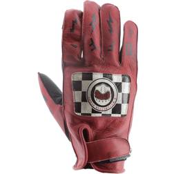 Helstons Logo Motorradhandschuhe, schwarz-rot, Größe Herren