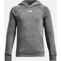 Under Armour UA Rival Fleece Hoodie - Castlerock Light Heather/White (1379792-025)