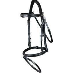Dyon Working Flash Noseband Bridle With Snap Hooks - Black